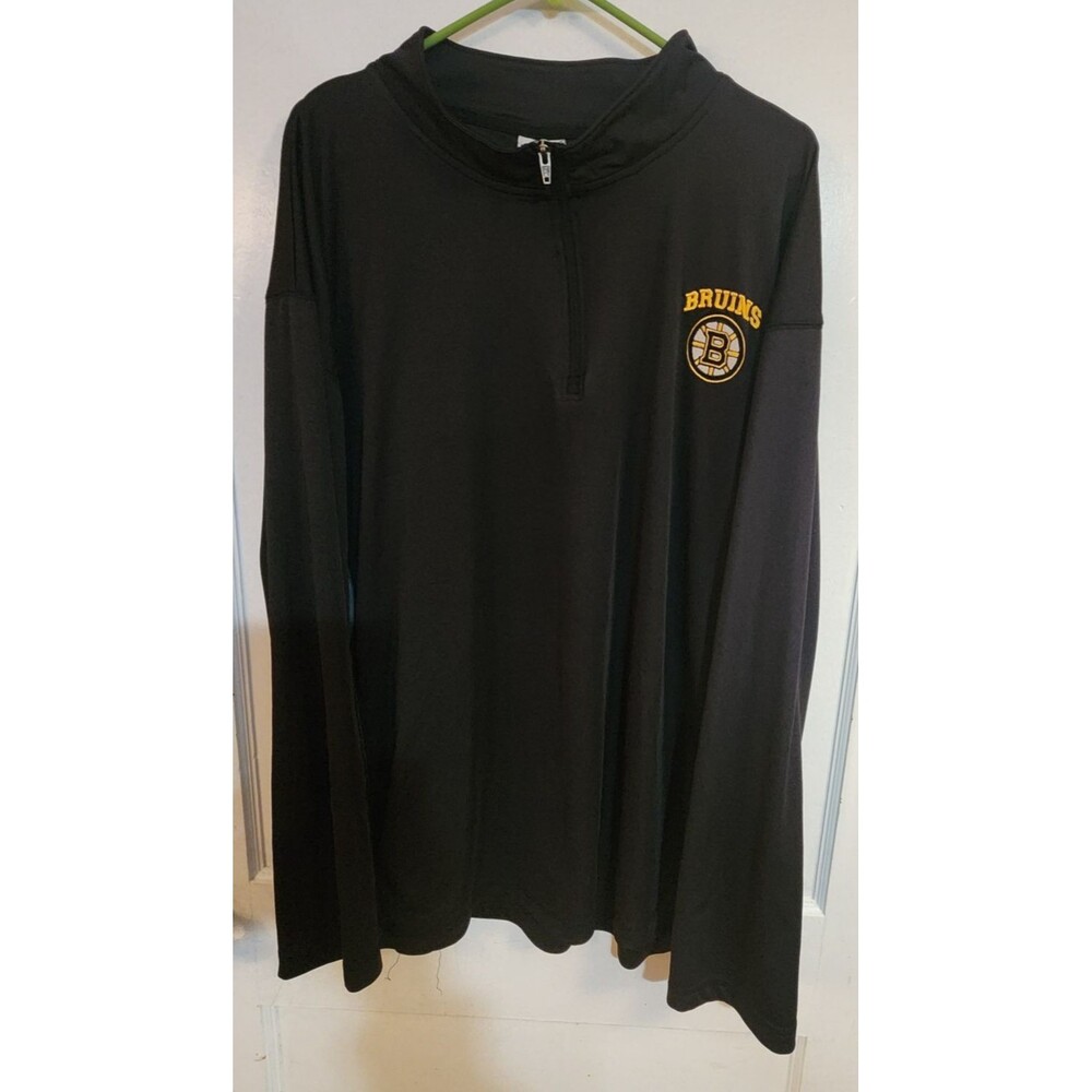 Boston Bruins Long Sleeve Pullover 1/4Zip Men's NHL Hockey Sweatshirt Size 3XL